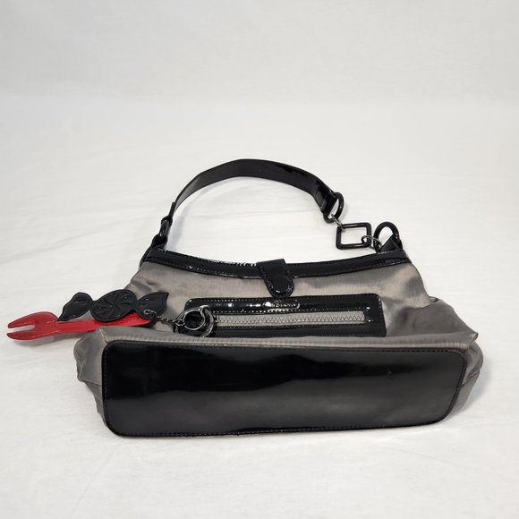 LeSportsac Gray/Black Y2K Leather Trim Shoulder Strap Charms Mini Bag LIKE NEW! - Picture 5 of 14